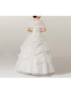 Organza Off-the-Shoulder Floor Length Ball Gown Wedding Dress