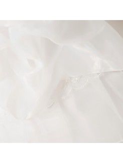 Satin Strapless Floor Length Ball Gown Wedding Dress with Handmade Flowers