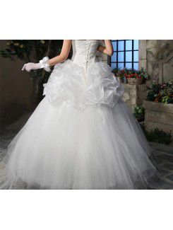 Satin Sweetheart Floor Length Ball Gown Wedding Dress with Sequins