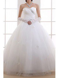 Organza Jewel Floor Length Ball Gown Wedding Dress with Crystal