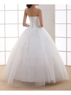 Organza Jewel Floor Length Ball Gown Wedding Dress with Crystal