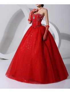 Organza Sweetheart Floor Length Ball Gown Wedding Dress with Sequins