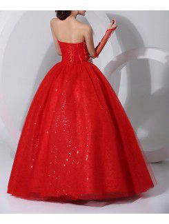 Organza Sweetheart Floor Length Ball Gown Wedding Dress with Sequins