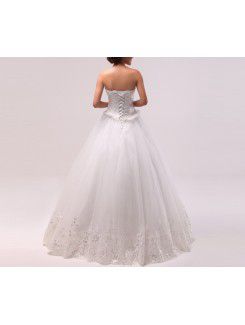 Organza Sweetheart Floor Length Ball Gown Wedding Dress with Sequins