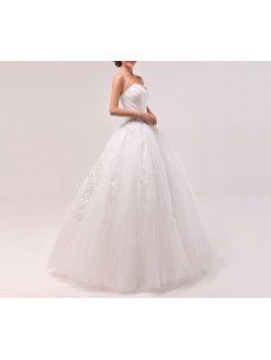 Organza Sweetheart Floor Length Ball Gown Wedding Dress with Sequins