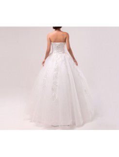 Organza Sweetheart Floor Length Ball Gown Wedding Dress with Sequins