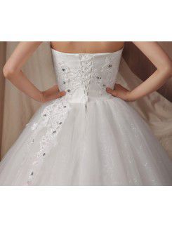 Organza Halter Floor Length Ball Gown Wedding Dress with Sequins