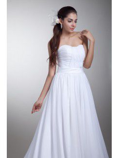 Chiffon Sweetheart Sweep Train A-line Wedding Dress