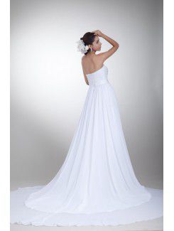 Chiffon Sweetheart Sweep Train A-line Wedding Dress