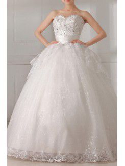 Organza boule étage longueur robe de bal de mariage robe à paillettes