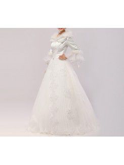 Tulle Jewel Floor Length Ball Gown Wedding Dress with Sequins