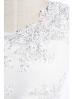 Satin One Shoulder Chapel Train Mermaid Wedding Dress with Sequins