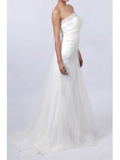 Organza Sweetheart Sweep Train Mermaid Wedding Dress