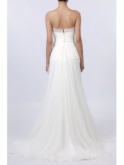 Organza Sweetheart Sweep Train Mermaid Wedding Dress