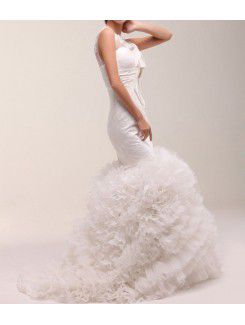 Lace Jewel Floor Length Mermaid Wedding Dress