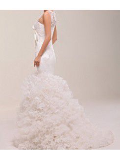 Lace Jewel Floor Length Mermaid Wedding Dress