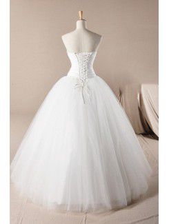 Net Sweetheart Floor Length Ball Gown Wedding Dress with Sequins