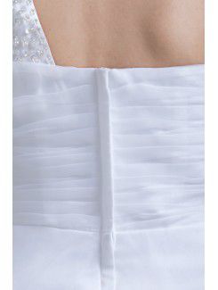 Organza One-Shoulder Short A-line Embroidered Wedding Dress