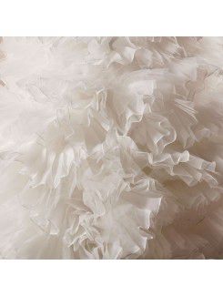 Organza Strapless Floor Length Ball Gown Wedding Dress with Pearls