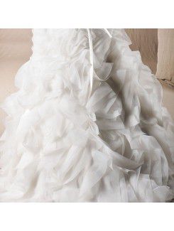 Organza Sweetheart Sweep Train Ball Gown Wedding Dress