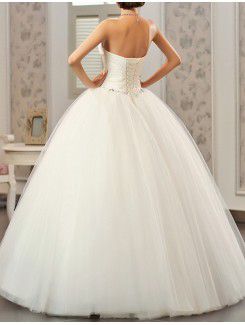 Satin Sweetheart Floor Length Ball Gown Wedding Dress