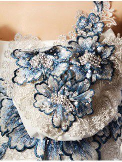 Taffeta Straps Floor Length Sheath Wedding Dress with Handmade Flowers