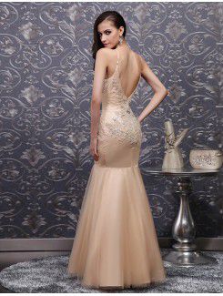 Charmeuse Spaghetti Floor Length Mermaid Wedding Dress with Crystal