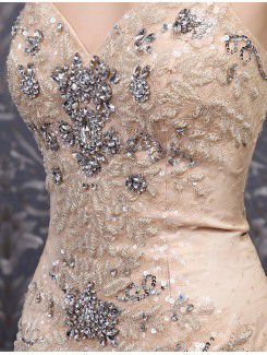Charmeuse Spaghetti Floor Length Mermaid Wedding Dress with Crystal