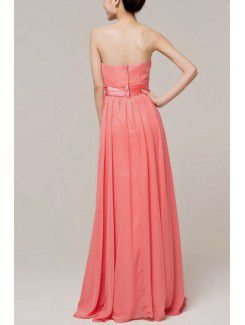 Chiffon Strapless Floor Length Empire Evening Dress