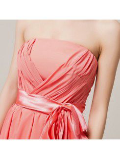 Chiffon Strapless Floor Length Empire Evening Dress