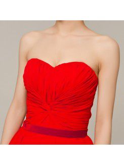 Chiffon Sweetheart Floor Length Ball Gown Evening Dress