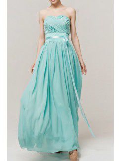 Chiffon Sweetheart Ankle-Length Corset Evening Dress