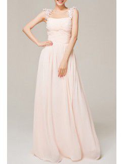 Chiffon bodenlangen abendkleid imperium