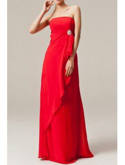 Chiffon Strapless Floor Length Empire Evening Dress