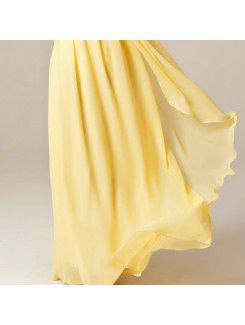 Chiffon One Shoulder Floor Length Empire Evening Dress with Handmade Flowers