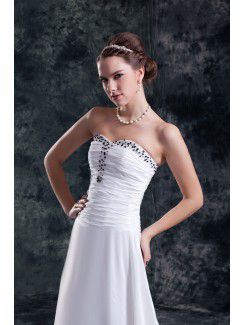 Taffeta Sweetheart Sweep Train A-line Embroidered Wedding Dress