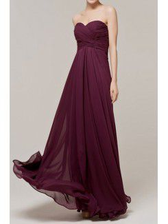 Chiffon Sweetheart Floor Length Empire Evening Dress