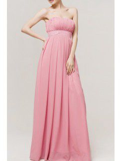 Chiffon Scoop Floor Length Empire Evening Dress with Sequins