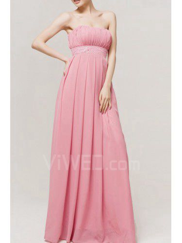 Chiffon Scoop Floor Length Empire Evening Dress with Sequins