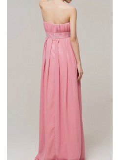 Chiffon Scoop Floor Length Empire Evening Dress with Sequins