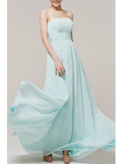 Chiffon Spaghetti Floor Length Corset Evening Dress