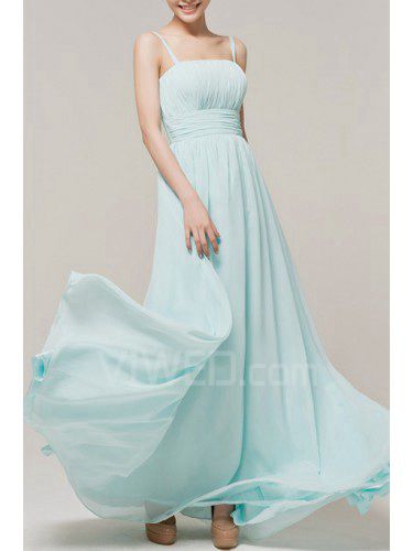 Chiffon Spaghetti Floor Length Corset Evening Dress