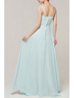 Chiffon Spaghetti Floor Length Corset Evening Dress