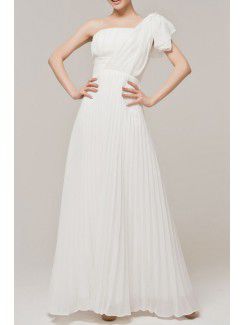 Chiffon One Shoulder Floor Length Empire Evening Dress