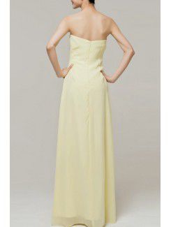 Chiffon Strapless Floor Length Empire Evening Dress with Sequins