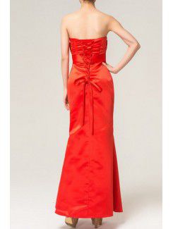 Satin Strapless Floor Length Mermaid Evening Dress with Crystal