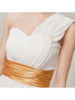 Chiffon One Shoulder Short Corset Evening Dress