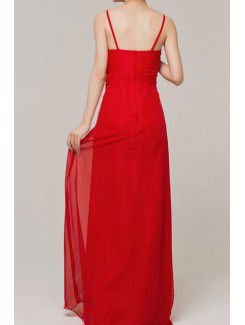 Chiffon Spaghetti Floor Length Column Evening Dress