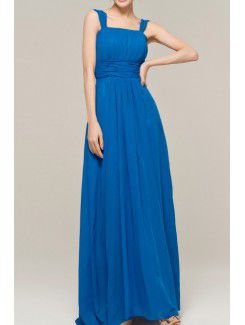 Chiffon Straps Floor Length Empire Evening Dress