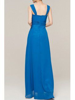 Chiffon Straps Floor Length Empire Evening Dress